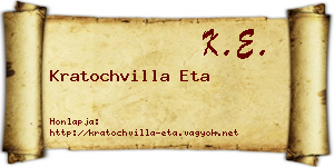 Kratochvilla Eta névjegykártya